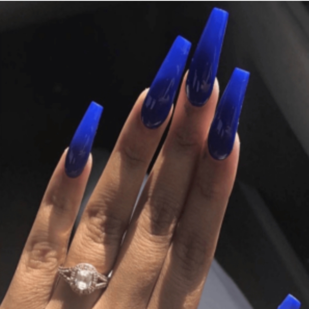 Press on nails XL coffin blue
